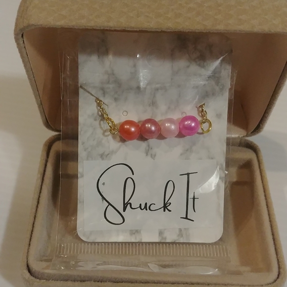 NEW Genuine Pearl Bar Necklace - Picture 3 of 6